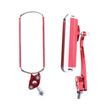 Maxbell Pair Universal Motorcycle Rectangle Rear View Side Mirrors Chrome Red