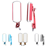 Maxbell Pair Universal Motorcycle Rectangle Rear View Side Mirrors Chrome Red