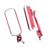 Maxbell Pair Universal Motorcycle Rectangle Rear View Side Mirrors Chrome Red