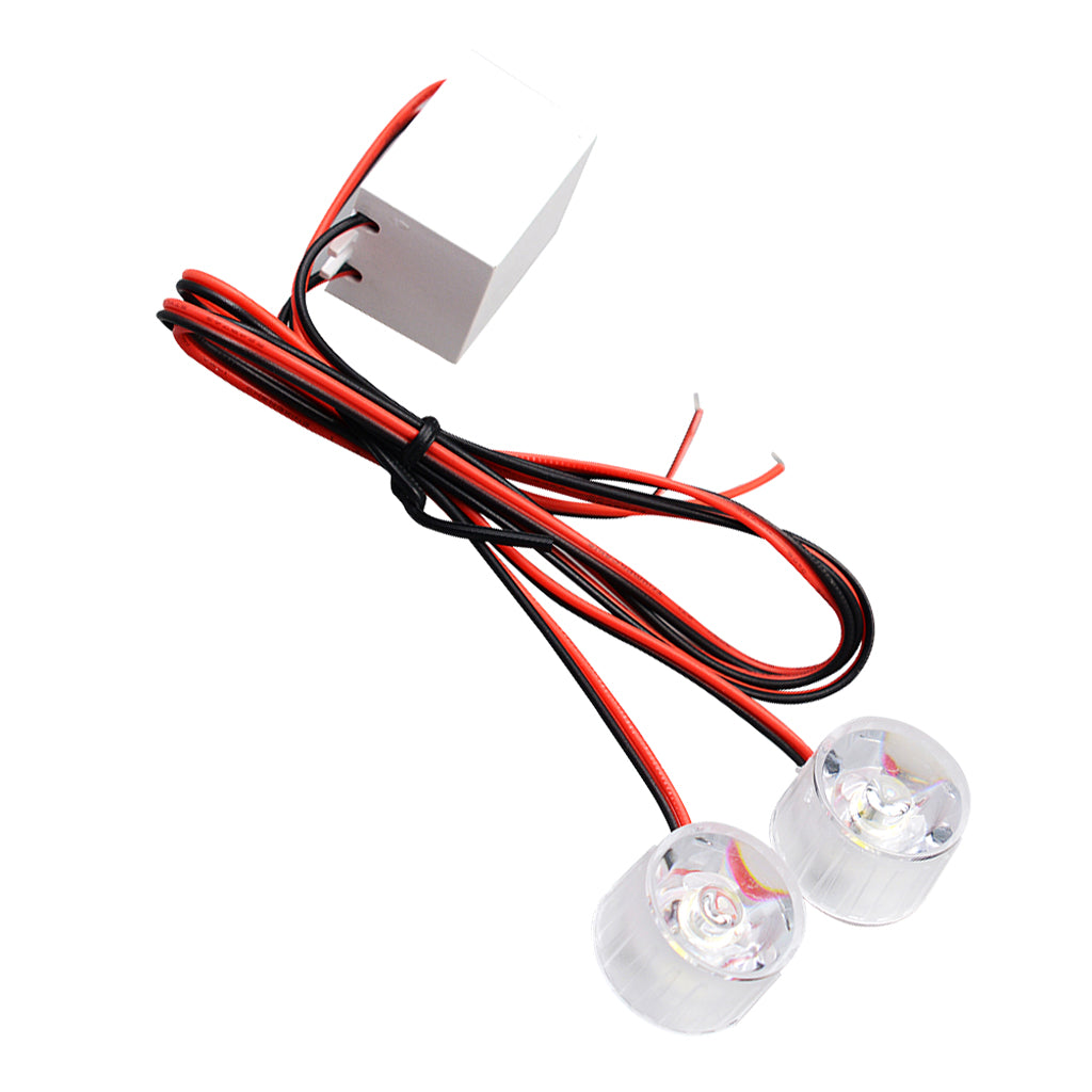 Maxbell 1 Pair DC12V-85V Universal Motorcycle Warning LED Lights Red+Blue