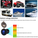 Maxbell 12V 24V 2.1A Blue LED USB Charger Socket Voltmeter for Motorcycle Boat Car