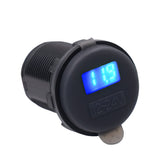 Maxbell 12V 24V 2.1A Blue LED USB Charger Socket Voltmeter for Motorcycle Boat Car