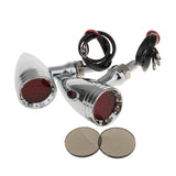 Maxbell 2 Piece 20-LED BrakeTurn Signal Tail Light for Motorcycle Chrome + Red #3