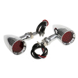 Maxbell 2 Piece 20-LED BrakeTurn Signal Tail Light for Motorcycle Chrome + Red #3