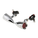 Maxbell 2 Piece 20-LED BrakeTurn Signal Tail Light for Motorcycle Chrome + Red #3