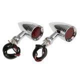 Maxbell 2 Piece 20-LED BrakeTurn Signal Tail Light for Motorcycle Chrome + Red #3