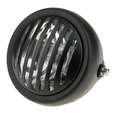 Maxbell 6" Retro Metal Motorcycle LED Finned Grill Headlight Head Lamp Black