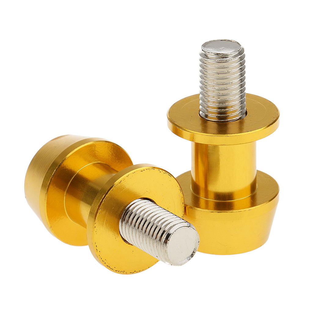 Maxbell 2x Motorcycle CNC Swingarm Spools Sliders Stand Bobbins 10mm Gold
