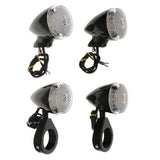 Maxbell 4x Black Motorcycle Front Rear 41mm Turn Signal Fork Clamp Light for Harley