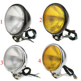 Maxbell Retro 5" Motorcycle Amber Front Headlight with White Glass for Harley Black