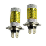 Maxbell 2PCS H7 2323 80W 6000K 16-SMD LED Fog Lights Driving Bulbs for Car - Yellow