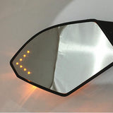 Maxbell Universal Black Motorbike Car Rearview Mirror w Clear LED Turn Signal Light