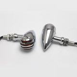 Maxbell Motorcycle Grill Bullet Blinker Turn Signal Light Bobber Chopper Silver