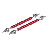 Maxbell Car Front Rear Bumper Protector 200MM Lip Rod Adjustable Splitter Red