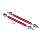 Maxbell Car Front Rear Bumper Protector 200MM Lip Rod Adjustable Splitter Red