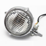 Maxbell Motorcycle Headlight Amber Light Lamp for Harley Bobber Chopper Silver+Clear