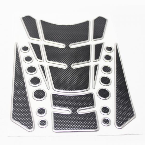 Maxbell Universal Motorcycle 3D Gas Tank Protector Pad Fish Sticker Silver/Black
