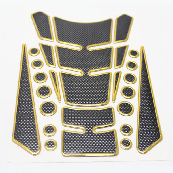 Maxbell Universal Motorcycle 3D Gas Tank Protector Pad Fish Sticker Gold/Black