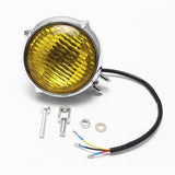 Maxbell Motorcycle Headlight Moto Light Lamp for Harley Bobber Chopper Silver+Yellow