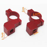 Maxbell Pair Motorcycle Motorbike 10mm Handlebar Mirror Mount Clamp Bracket Red