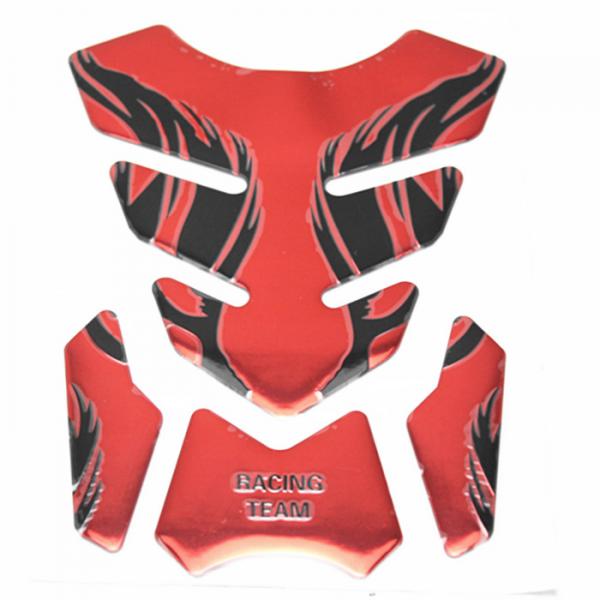 Maxbell Motorbike 3D Gel Oil Gas Fuel Tank Pad Protector Fish Bone Sticker Decal Red