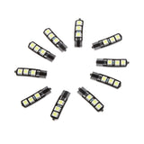 Maxbell 10x T10 5050 6SMD W5W LED Width Lamp Wedge Warning White Light Bulb