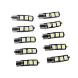 Maxbell 10x T10 5050 6SMD W5W LED Width Lamp Wedge Warning White Light Bulb