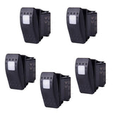 Maxbell 5 x Waterproof 12V 20A Bar Rocker Toggle Switch LED Car Boat White Light