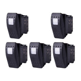 Maxbell 5 x Waterproof 12V 20A Bar Rocker Toggle Switch LED Car Boat White Light