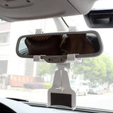 Maxbell Adjustable Car Rearview Mirror Clip Mount GPS Bracket Phone Holder White