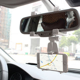 Maxbell Adjustable Car Rearview Mirror Clip Mount GPS Bracket Phone Holder White