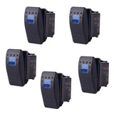 Maxbell 5 x Waterproof 12V 20A Bar Rocker Toggle Switch LED Car Boat Blue Light