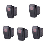 Maxbell 5 x Waterproof 12V 20A Bar Rocker Toggle Switch LED Car Boat Red Light