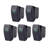 Maxbell 5 x Waterproof 12V 20A Bar Rocker Toggle Switch LED Car Boat Green Light