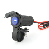 Maxbell 12V Waterproof Motorcycle USB Cigarette Lighter Splitter Charger Adapter