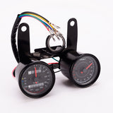 Maxbell Universal Motorcycle LED Dual Odometer Speedometer Tachometer Speedo Meter