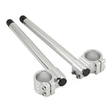 Maxbell Universal 37mm CNC Fork Clip-ons Handle Grip Handlebar for Motorcycle Silver