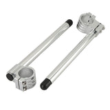 Maxbell Universal 37mm CNC Fork Clip-ons Handle Grip Handlebar for Motorcycle Silver