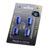 Maxbell Blue-4pcs Wheel Tire Air Valve Stem Cap Car Truck Bike Screw Dust Cover