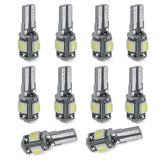 Maxbell 10Pcs T10 Led Canbus Error Free 5SMD Car Side Wedge Light Bulb White 168 194