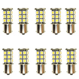 Maxbell 10Pcs Warm White 1156 BA15S 27SMD 5050 LED Light RV Camper Car Backup Lamp