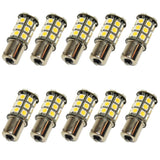 Maxbell 10Pcs Warm White 1156 BA15S 27SMD 5050 LED Light RV Camper Car Backup Lamp