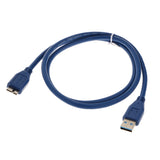 Maxbell Blue 3ft USB 3.0 High Speed A Male to Micro B Male Date Cable Adapter Cord