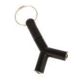 Maxbell 3.5mm Stereo Audio Jack Earphone Headphone 2 Way Y Splitter Adapter Keyring