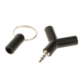Maxbell 3.5mm Stereo Audio Jack Earphone Headphone 2 Way Y Splitter Adapter Keyring