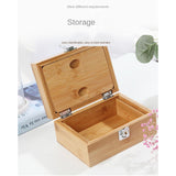 Maxbell Natural Classic Bamboo Stash Box with Latch Jewelry Case Storage Organizer