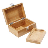 Maxbell Natural Classic Bamboo Stash Box with Latch Jewelry Case Storage Organizer