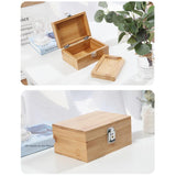 Maxbell Natural Classic Bamboo Stash Box with Latch Jewelry Case Storage Organizer