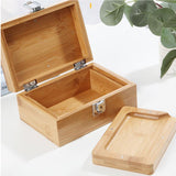 Maxbell Natural Classic Bamboo Stash Box with Latch Jewelry Case Storage Organizer