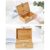 Maxbell Natural Classic Bamboo Stash Box with Latch Jewelry Case Storage Organizer